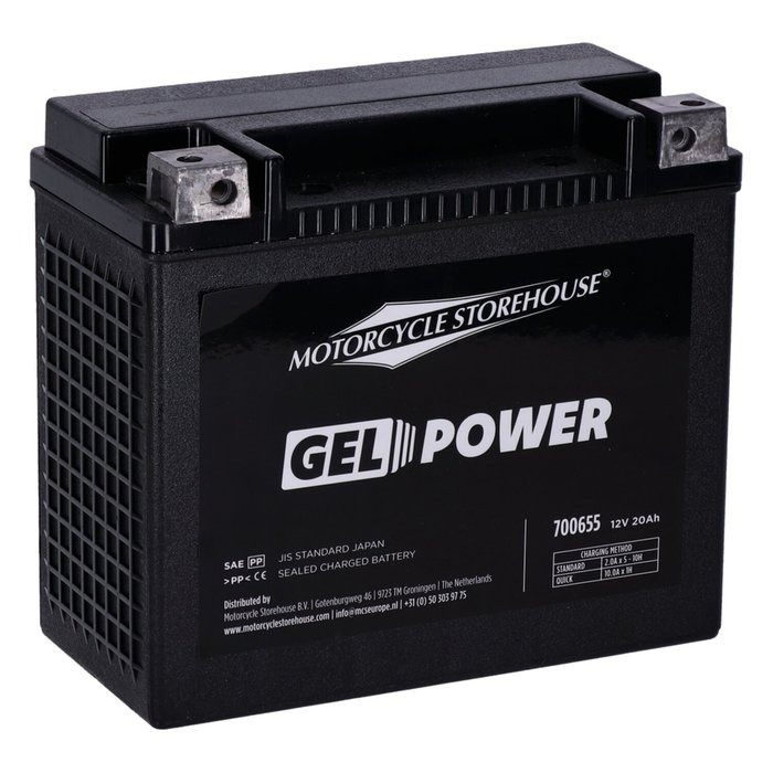 MCS, Nano Series sealed GEL battery. 12V, 20Ah, 360cca Harley: 91-24 S