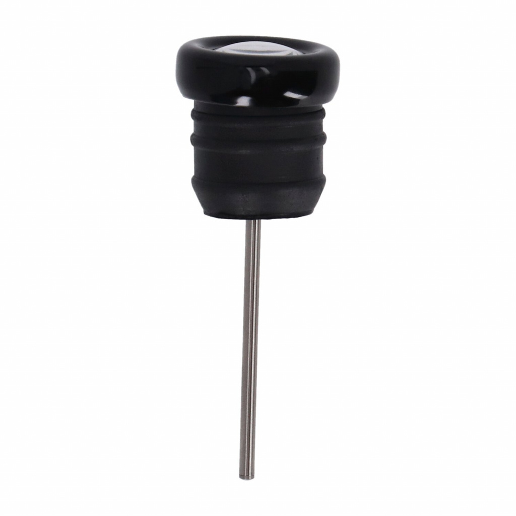 Oil tank dipstick with temperature gauge. Black w/black face