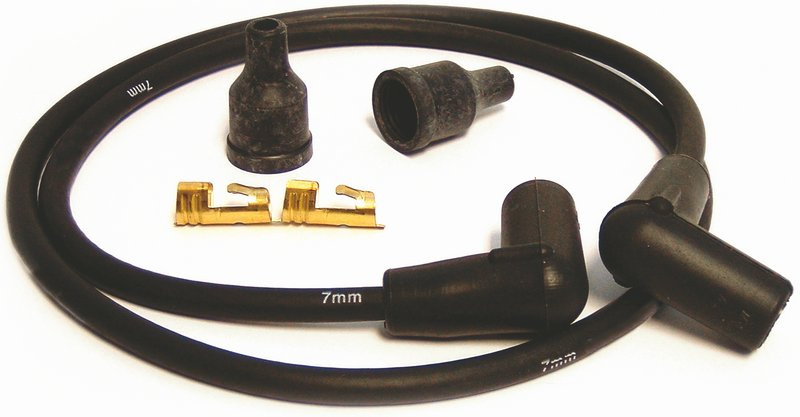 Spark plug wires black silicone, H-D 36-79