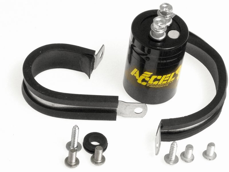 Accel start kondensator f�r batteril�sa generator system och magnet