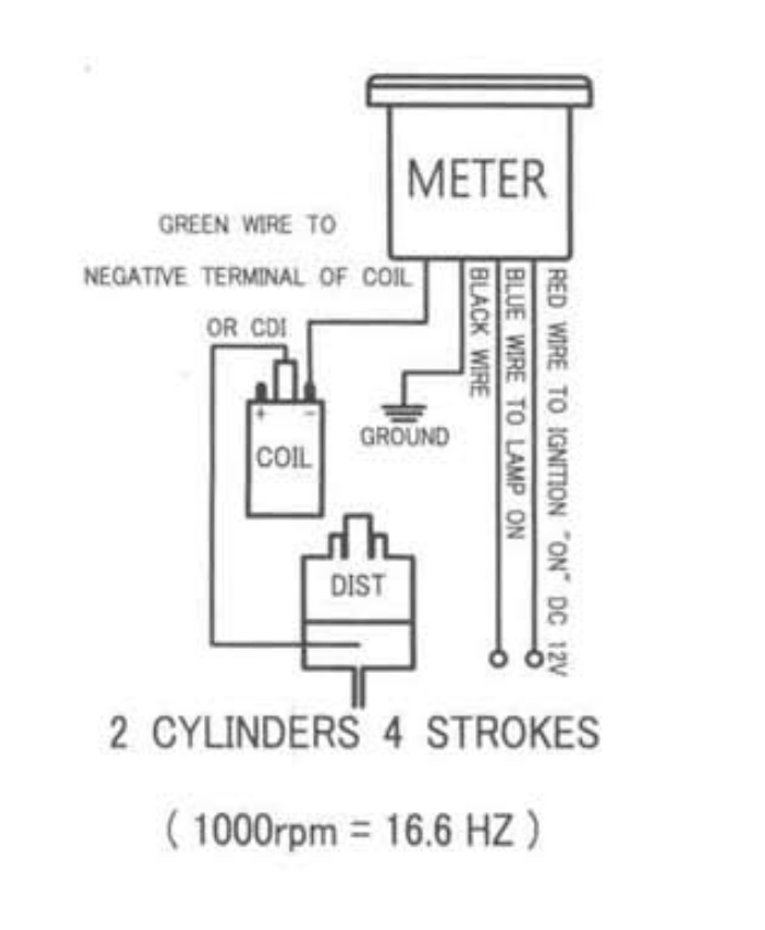 Electronic tachomet, 0-8000 RPM, 60mm dualfire
