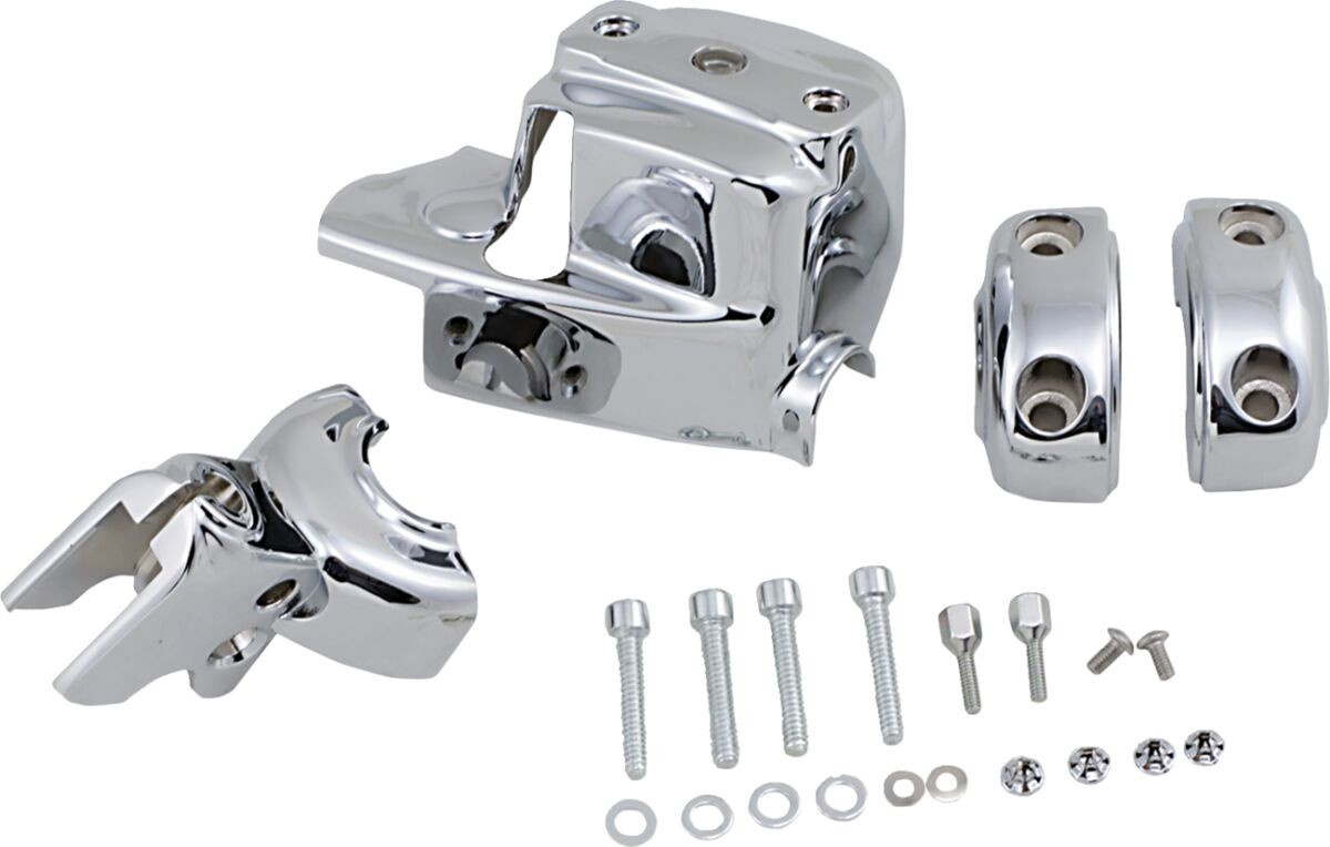 Kuryakyn Chrome Brake & Clutch Control Dress-Up Kit Hd F/Dual Disc Cov