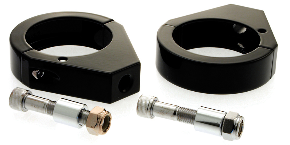 Blinkersf�ste 49mm gaffel V-Rod & Dyna 06-upp, svarta