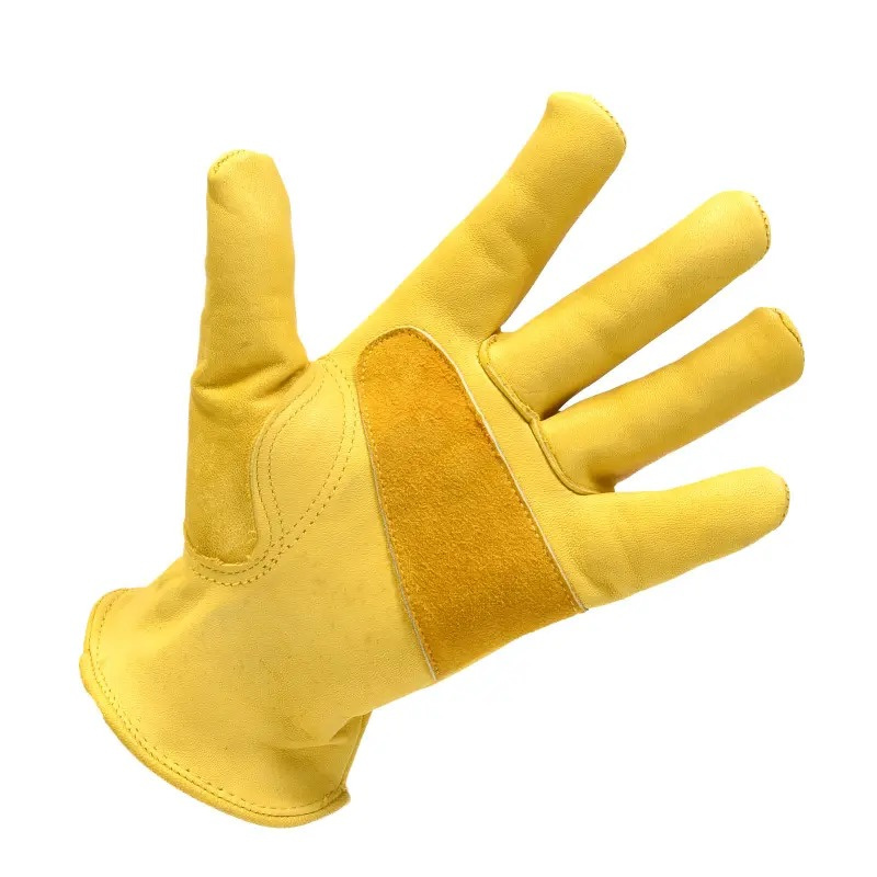 Rider Gloves -L- Cowhide Leather classic yellow