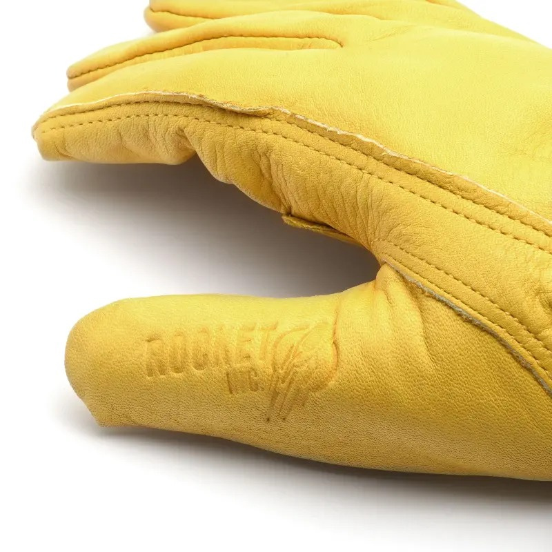 Rider Gloves -M- Cowhide Leather classic yellow