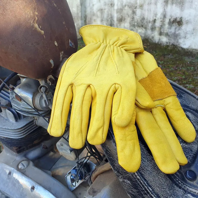 Rider Gloves Cowhide Leather classic yellow