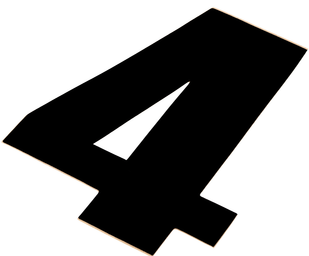 Skyltsiffra 4 i svart 11.5cm h�g