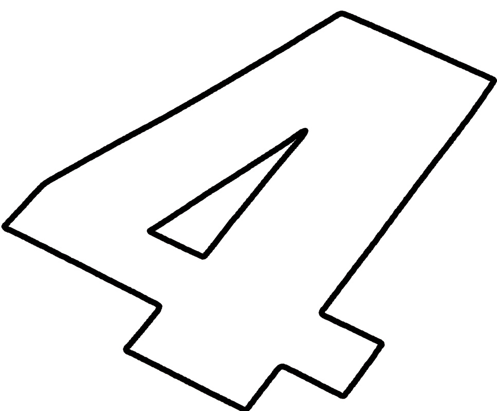 Skyltsiffra 4 i vitt 15cm h�g