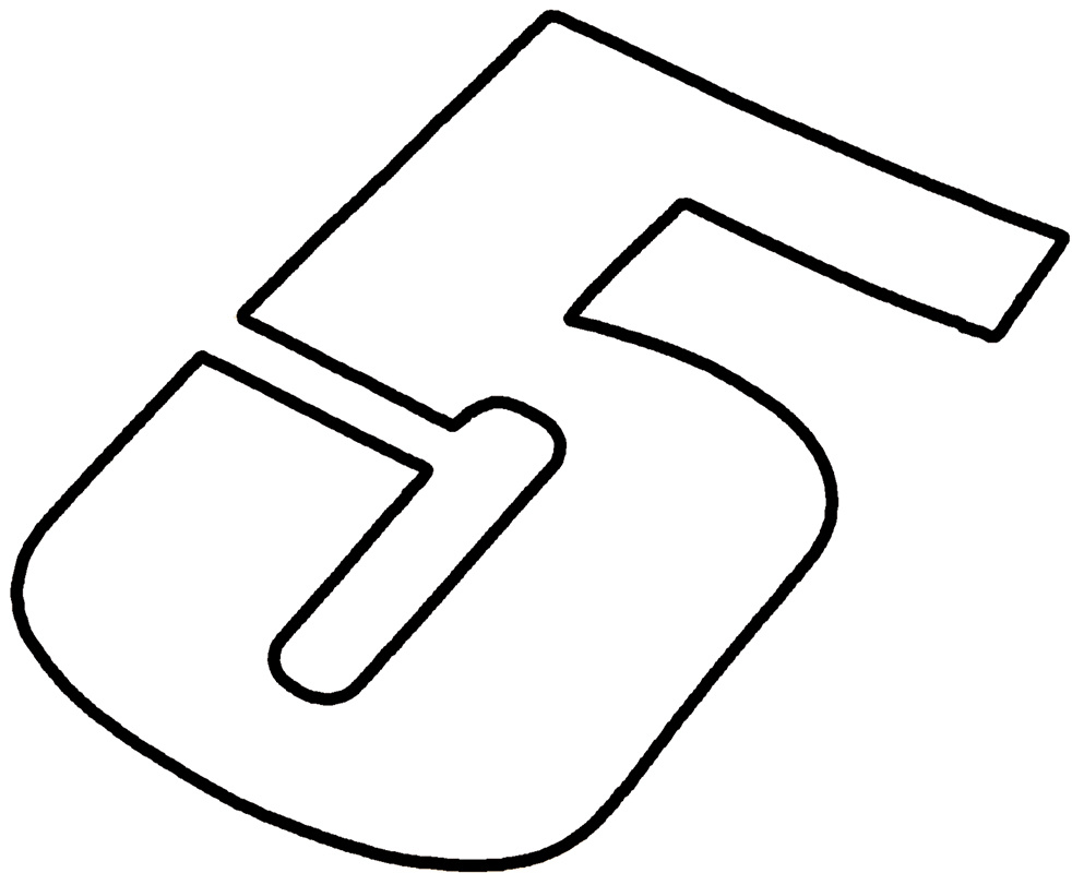 Skyltsiffra 5 i vitt 15cm h�g