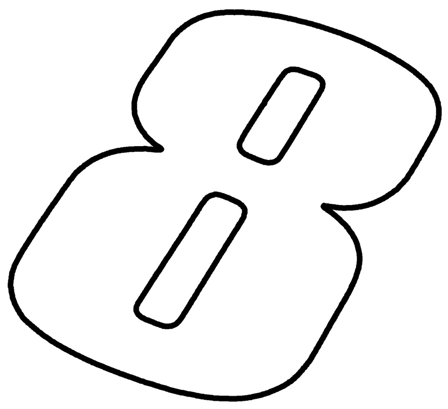 Skyltsiffra 8 i vitt 15cm h�g