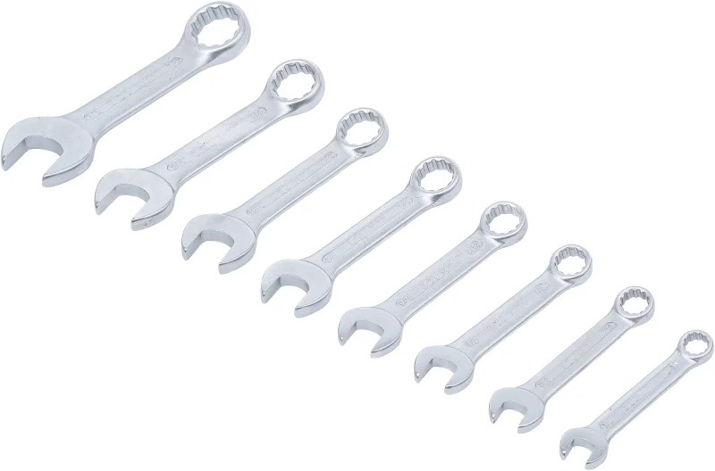 Inch combination wrench set extra short 8-peace