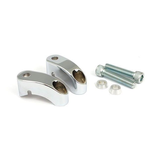 Shortened Turn Signal Mount Kit. Front, Chrome 87-94Fxr, 91-05Dyna, 87