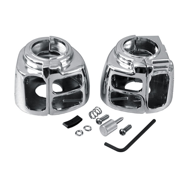 Switch Housing Set, Chrome 96-10 Softail (Excl. 2003 Fxstdse), 96-11 D