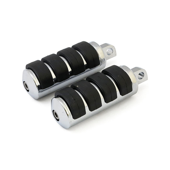 Comfort Foot Pegs. Large Diameter. Chrome All Traditional H-D Male Mou