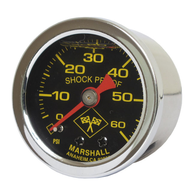 Marshall Oil Pressure Gauge, 0-60 Psi. Stainless Housing