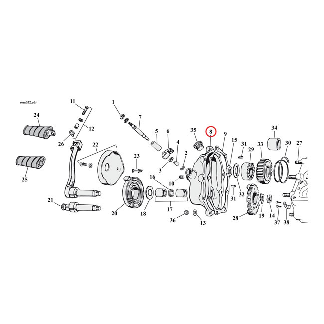 Transmission End Cover 36-86 4-Sp Ohv & Sv B.T.