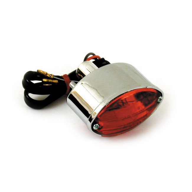 Mini Cateye Taillight. Chrome Universal