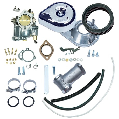 S&S, Super E carburetor kit 55-65 Panhead (NU) with o-ring heads Well