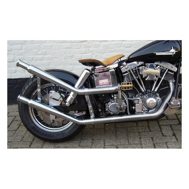 Paughco, Upswept Head Pipes. S-Pipe - Around Oil Tank 70-84 Shovel Rig