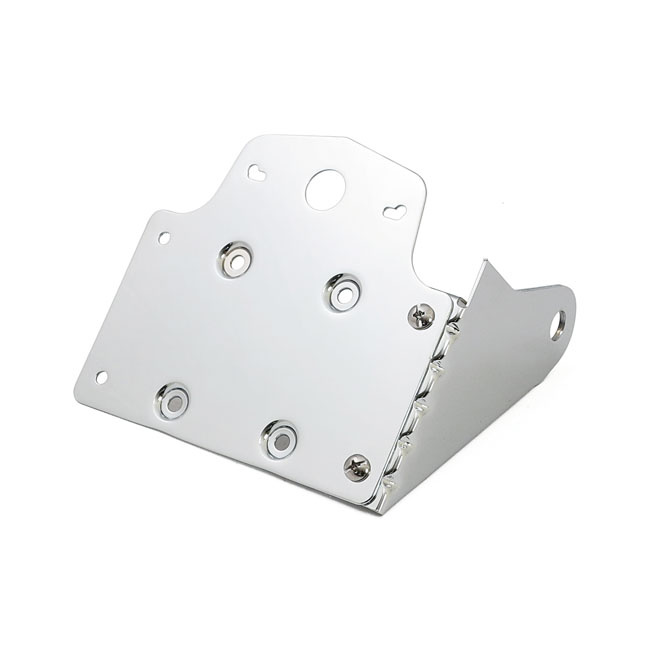 Side Mount License Plate Bracket. Chrome Universal