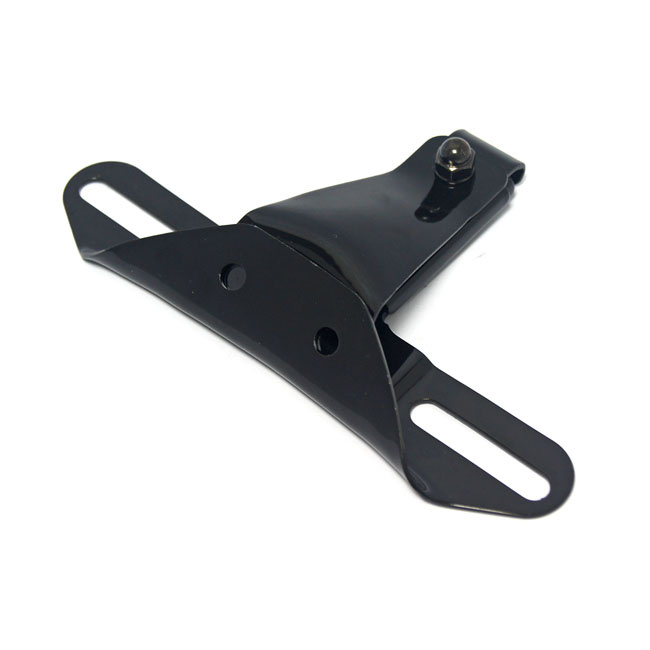 License Plate Bracket Oem Style, 2-Hole. Black 55-72 H-D