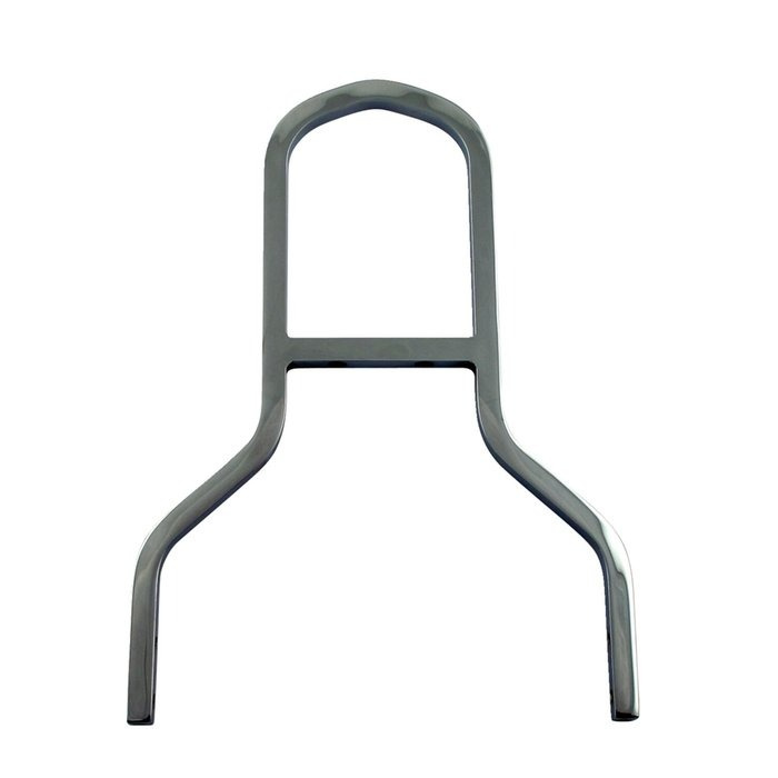 Sissybar upright 11, chrome  Chrome. Bar width at bottom 7-1/2 (19cm).