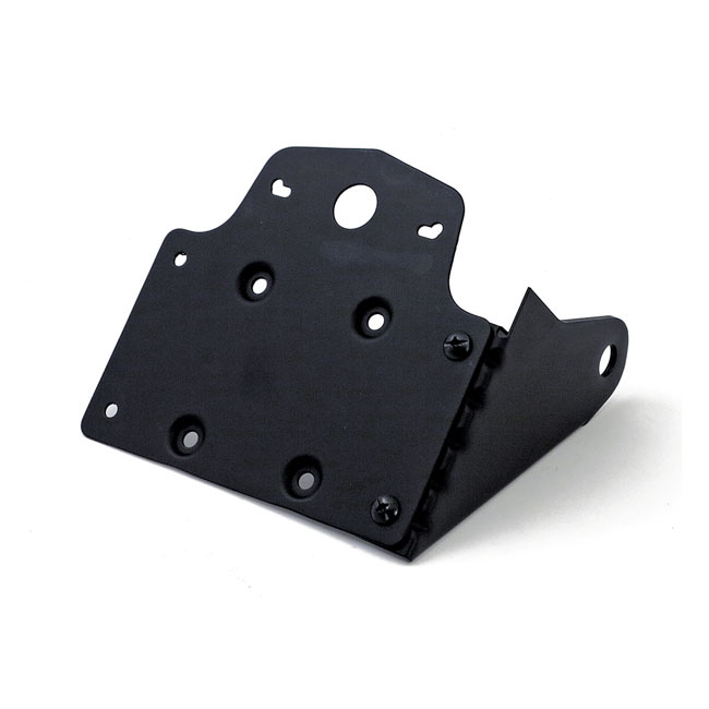 Side Mount License Plate Bracket. Black Universal