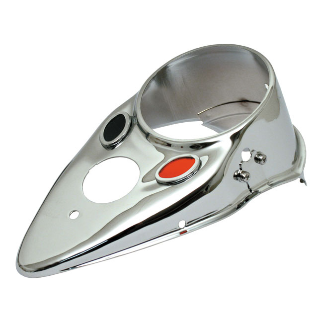36-46 Style Cateye Dash Cover. Chrome 36-84 B.T.