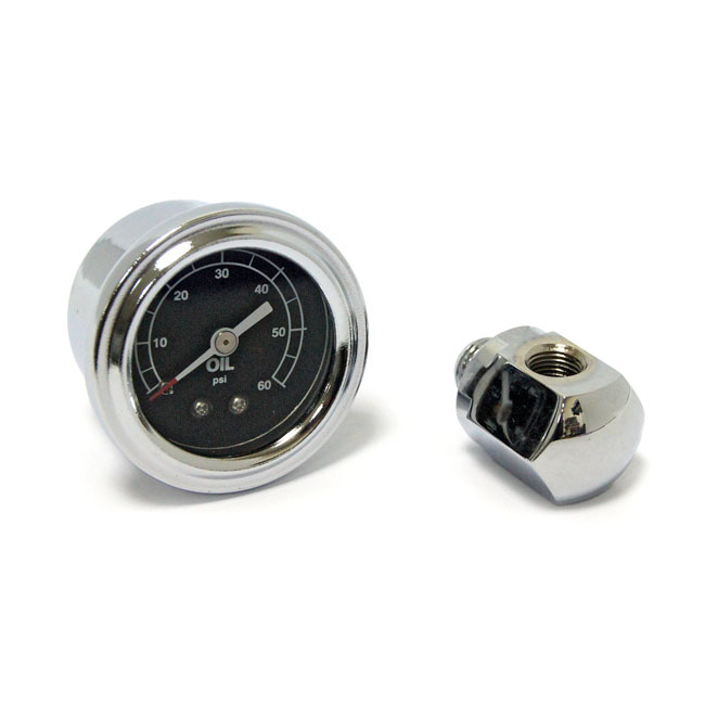Oil Pressure Gauge Kit Rockerbox, 60 Psi 71-84 B.T., 71-85 Xl