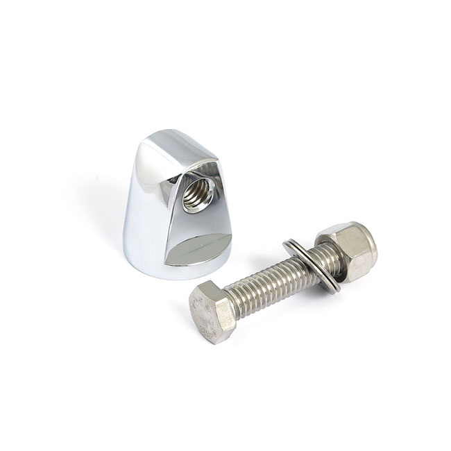 Straight cone headlamp mount block. Chrome Universal