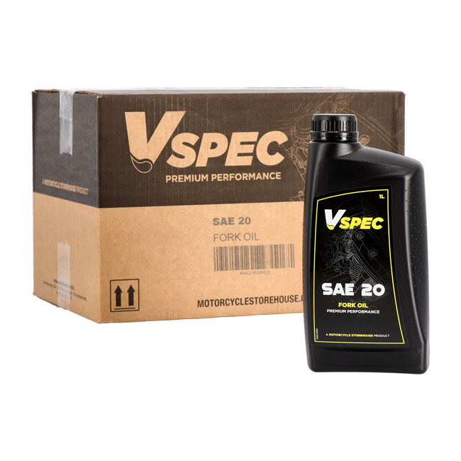 Vspec, Sae 20W Fork Oil. 1 Liter. Most H-D Models Stand