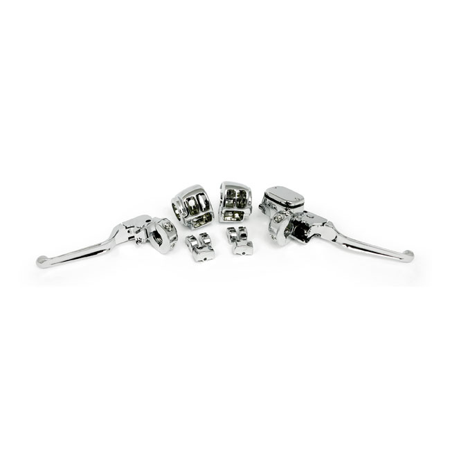 Handlebar Control Kit Chrome 9/16 Inch Bore 11-17 Fxs, Fls, Flst, 12-1