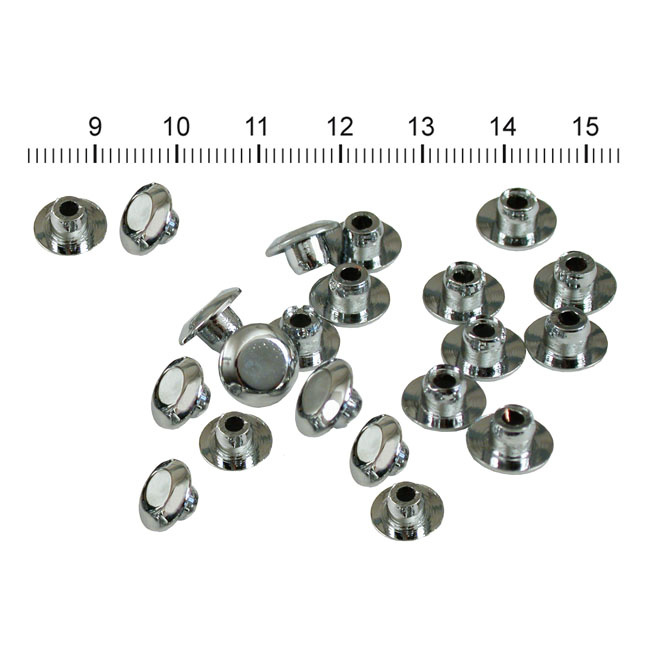 Push-In Mushroom Allen Head Plugs M6. Chrome M6 Threaded Allen Head Bo