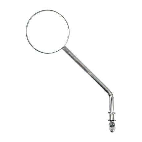 Steel 3 round mirror. Chrome, long stem 65-UP H-D Left or right side u