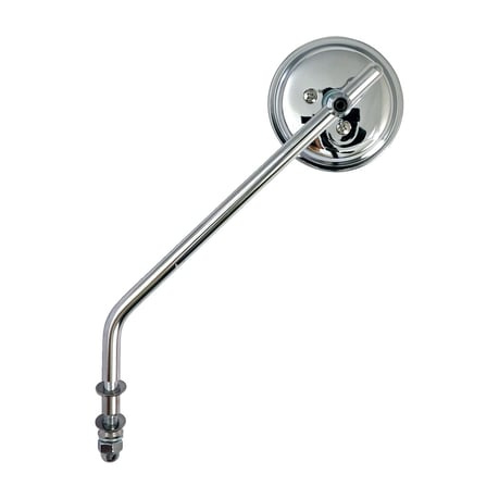 Steel 3 round mirror. Chrome, long stem 65-UP H-D Left or right side u