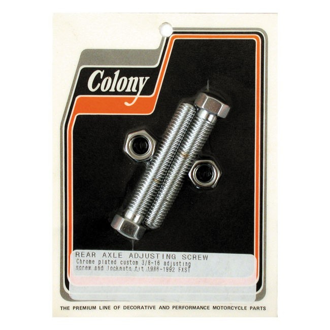 Colony Axle Adjuster Kit, Hex Chrome Softail 87-94
