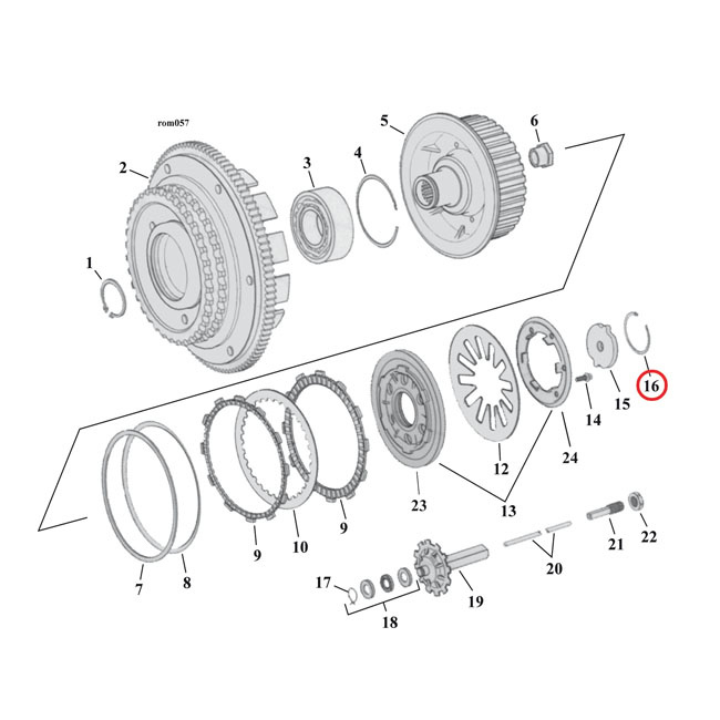 Retaining Ring, Clutch Adjuster Plate Clutch: 90-23 B.T. (Incl. 15-20