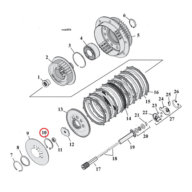 Retaining Ring, Clutch Adjuster Plate Clutch: 90-23 B.T. (Incl. 15-20