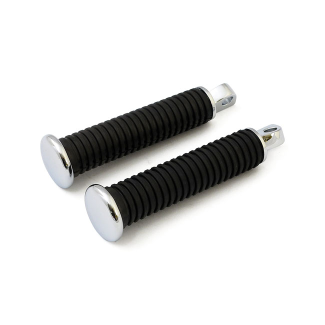 Oem Style Foot Peg Set. Chrome End Cap. Extended Traditional H-D Male