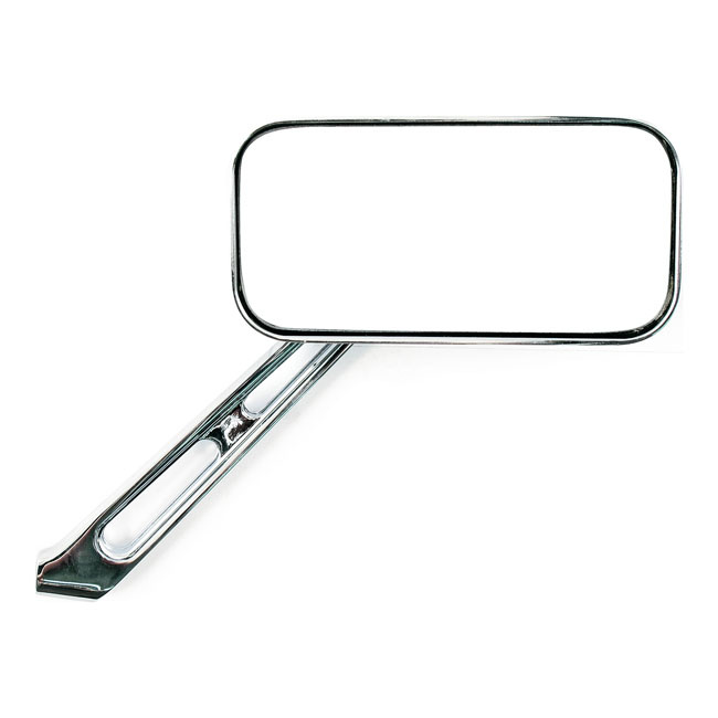 Mirror Rectangular Long Stem Chrome 65-Up H-D