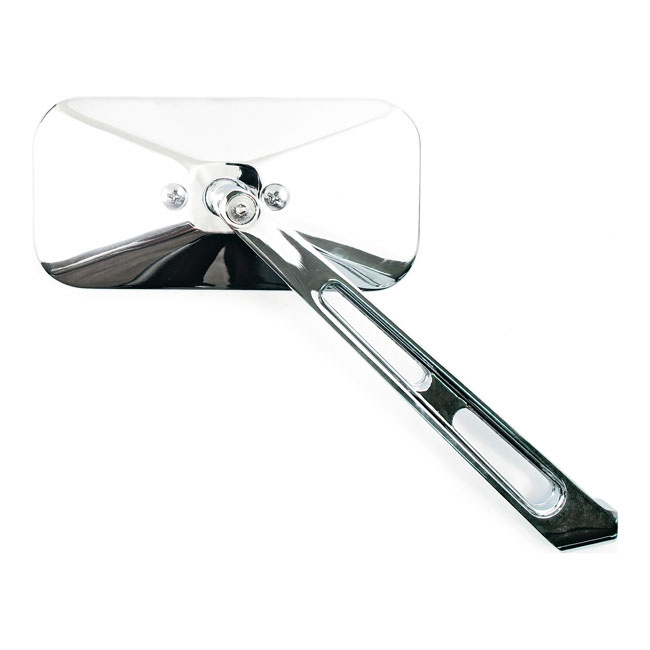 Mirror Rectangular Long Stem Chrome 65-Up H-D