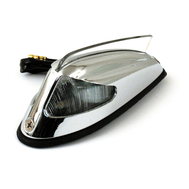 50-57 Style Front Fender Light. Chrome, Clear Lens Universal