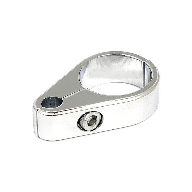 2-Piece Frame Cable Clamp. Throttle. Chrome Universal