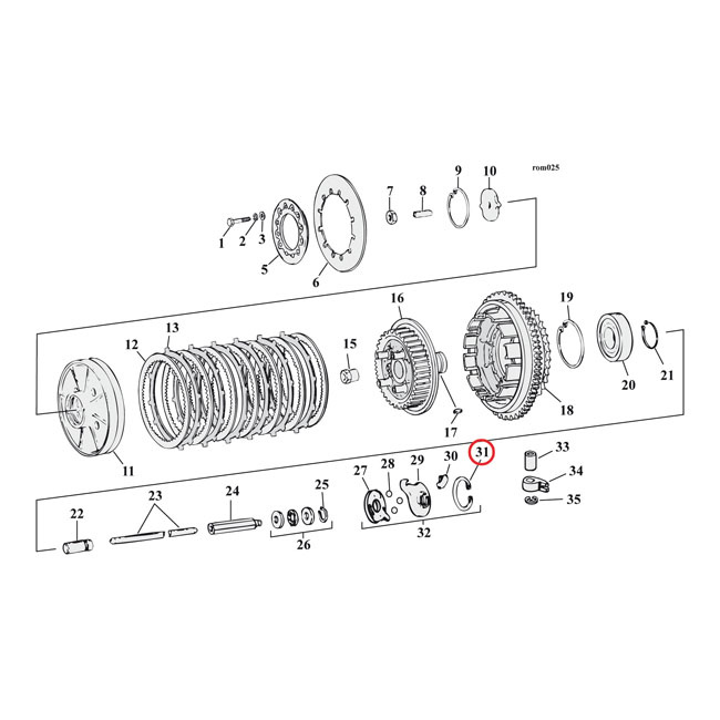 Retaining Rings, Clutch Ramp 87-21 B.T. With Mechanical Actuated Clutc