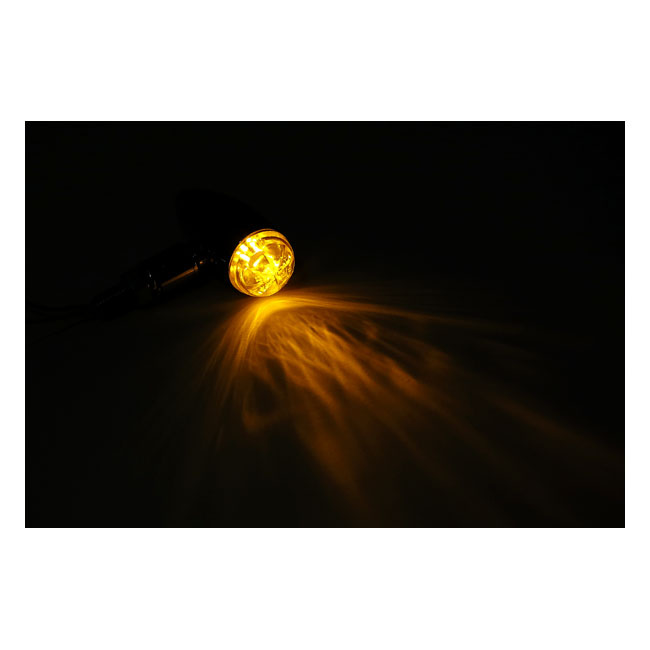 MICRO BULLET LED TURN SIGNALS, CHROME  Amber lens, ECE approved