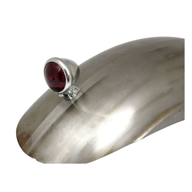 Bates Style Led Taillight. Chrome. Red Lens