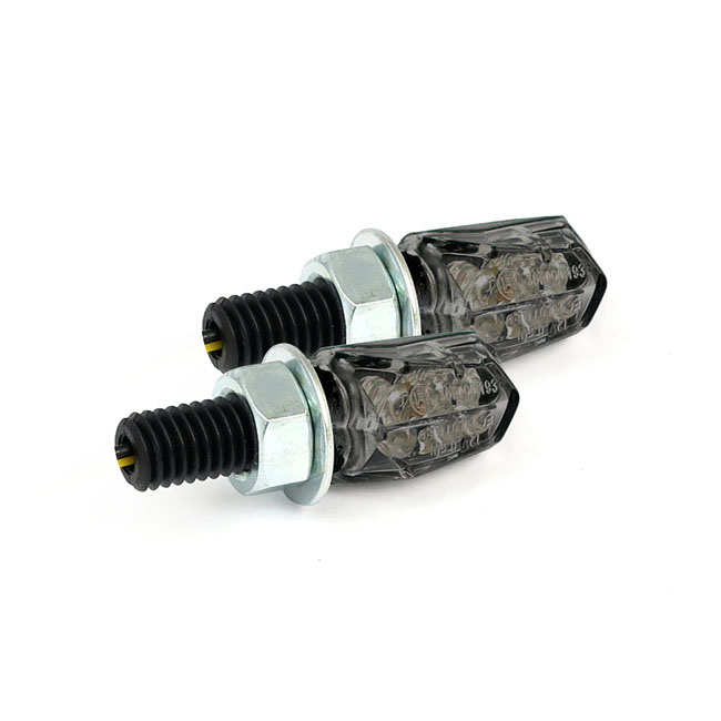 Tiny, Led Turn Signals. Black, Smoke Lens