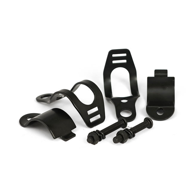 Roper, turn signal fork mount kit. 30-45mm. Black Universal. 30-45mm e