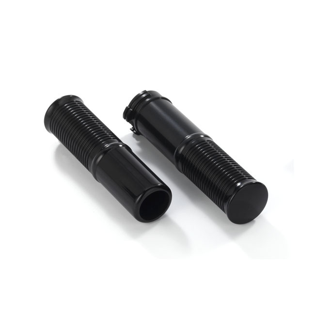 Kustom Tech, Fl Handlebar Grip Set. Black Anodized 74-21 H-D With Sing