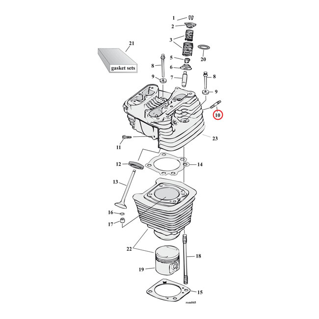 Mcs, Exhaust Stud & Nut Kit 84-Up 84-23 B.T., 86-22Xl, 08-12Xr1200, 87